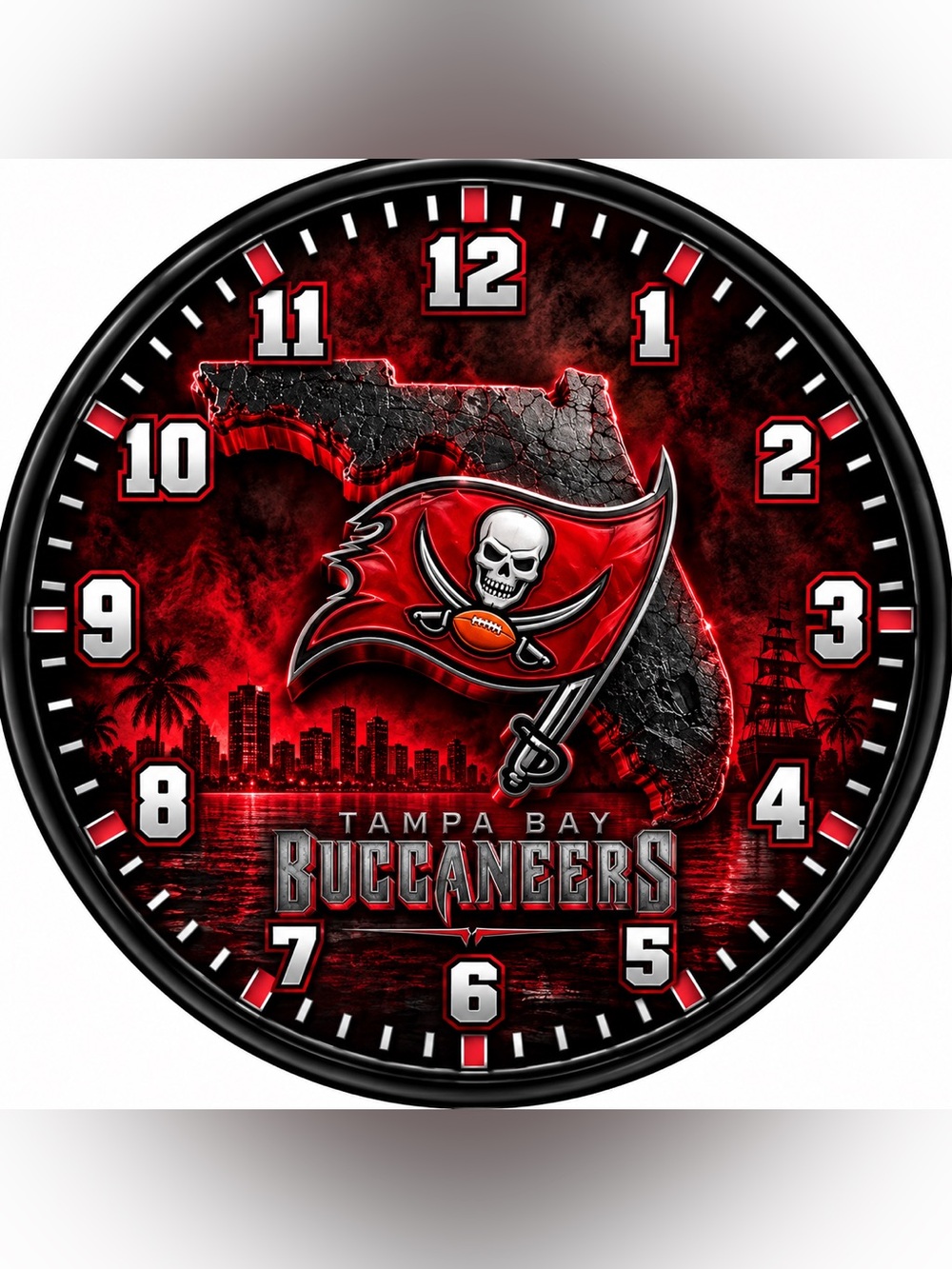 Red Wall Clock - Team Logo Home Decor